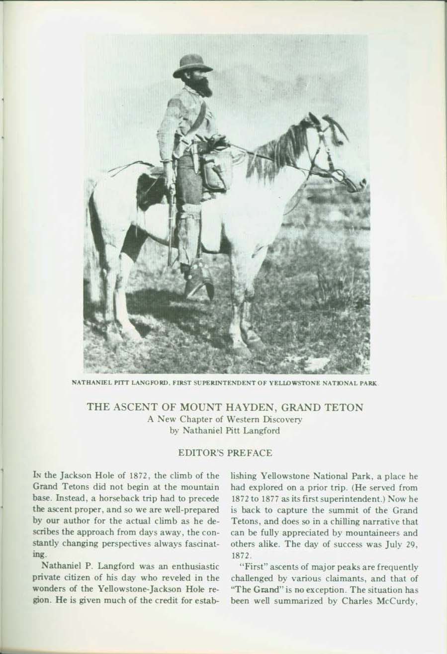 THE ASCENT OF MOUNT HAYDEN, GRAND TETON, 1872: a new chapter of Western Discovery. vist0066a
